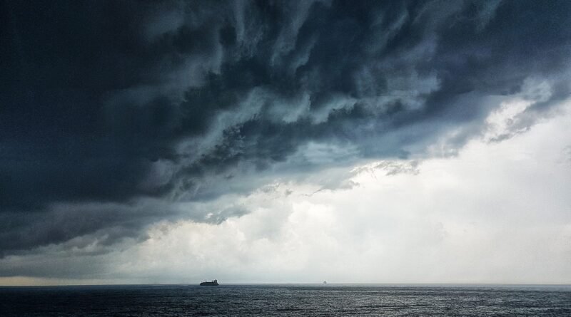 thunderstorm, storm, sea