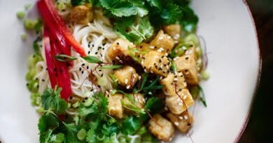 pasta, coriander, salad