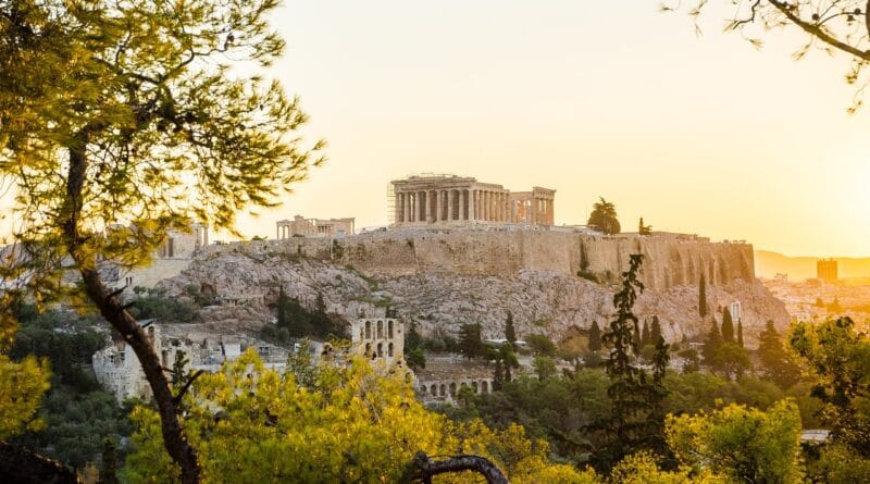 athens, sunset, acropolis