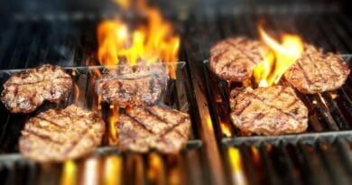 burgers, fire, grill