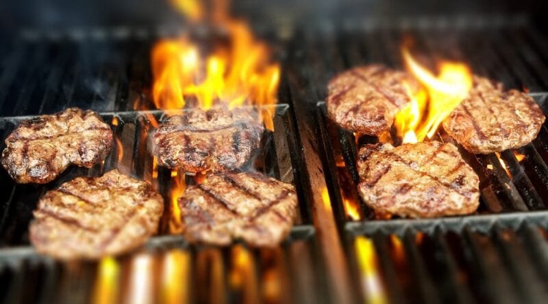 burgers, fire, grill