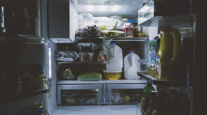 bottles, food, gallon, inside, light, milk, refrigerator, shelf, vegetables, refrigerator, refrigerator, refrigerator, refrigerator, refrigerator