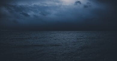 sea, clouds, evening