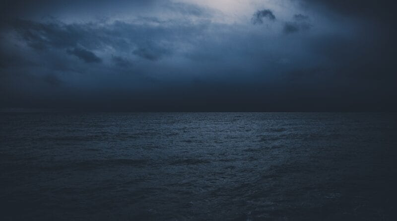 sea, clouds, evening