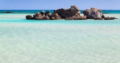 beach, blue, coast, island, lagoon, landscape, nature, ocean, paradise, sea, sky, summer, travel, tropical, turquoise, vacation, water, rock, elafonissi, beach, beach, nature, tropical, blue sky, elafonissi, elafonissi, elafonissi, elafonissi, elafonissi